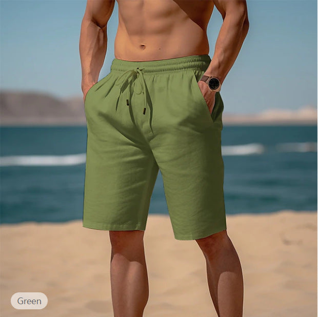 Summer Drawstring Shorts Elastic Waist