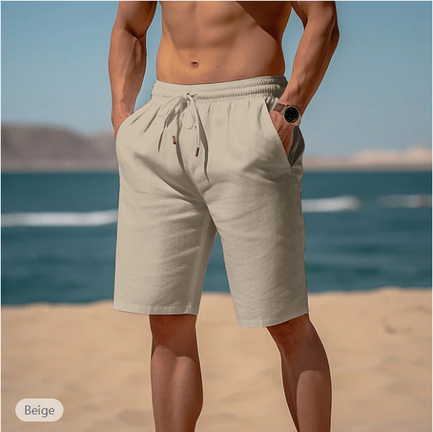 Summer Drawstring Shorts Elastic Waist