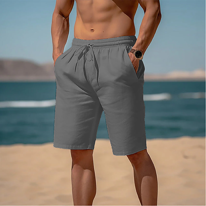 Summer Drawstring Shorts Elastic Waist