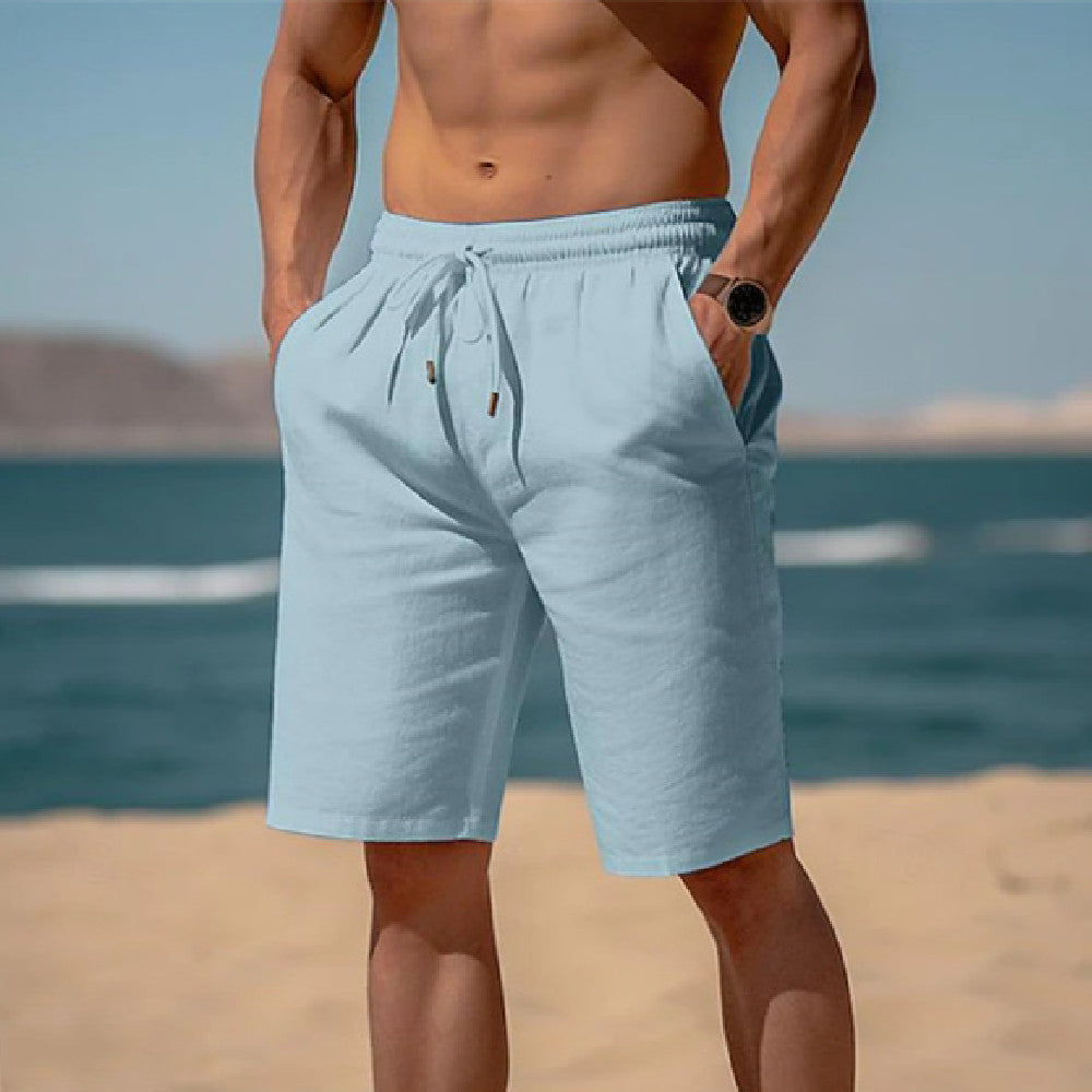 Summer Drawstring Shorts Elastic Waist