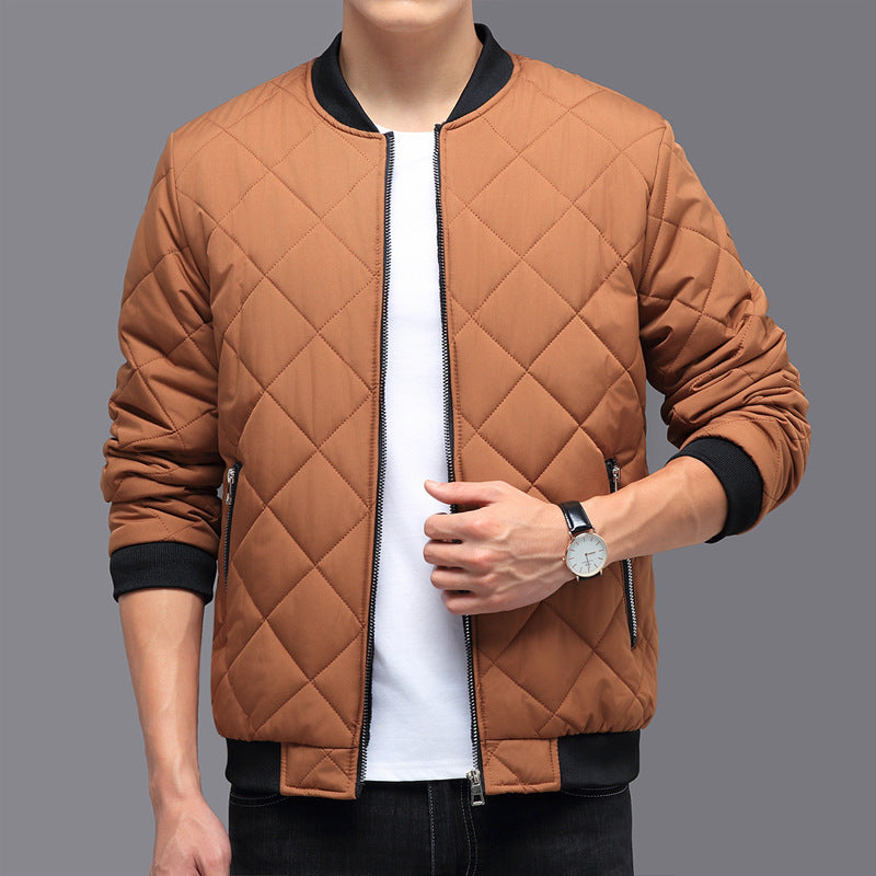 Fashion Rhombic-sewing Design Cotton Coat