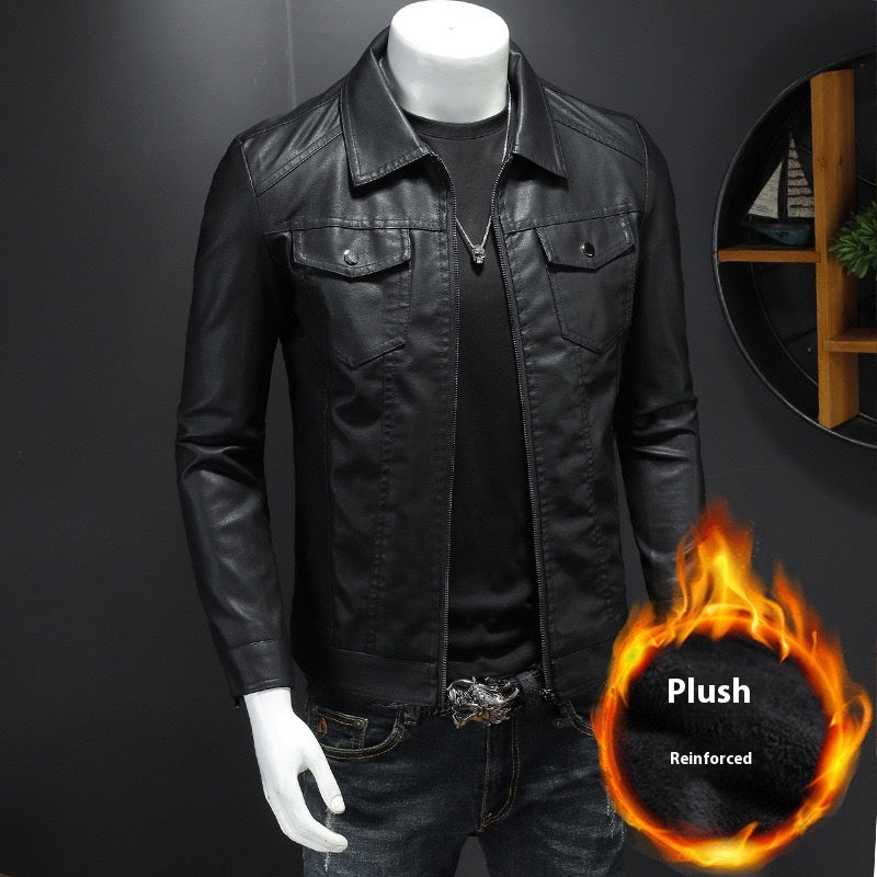 Fall Winter Men Casual Leather