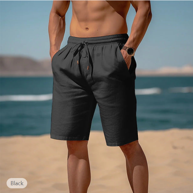Summer Drawstring Shorts Elastic Waist